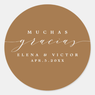 ADESIVO ELEGANTE SCRIPT MUCHAS GRACIAS   OBRIGADO, STICKER