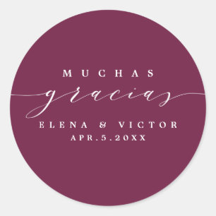 ADESIVO ELEGANTE SCRIPT MUCHAS GRACIAS OBRIGADO, STICKER