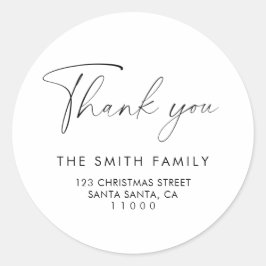 Adesivo Elegante Script Natal Obrigado