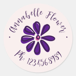 Adesivo Elegante Script - Nome Telefone - Flor
