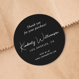 Adesivo Elegante Script Obrigado Preto