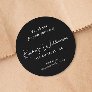 Adesivo Elegante Script Obrigado Preto
