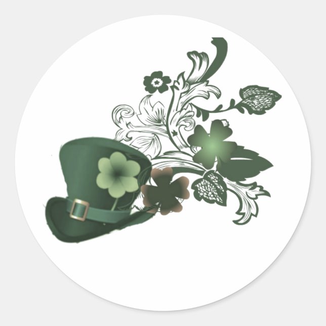 Adesivo Elegante Shamrock Hat (Frente)