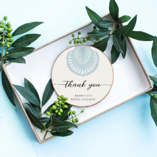 Adesivo Elegante Shover Nupcial de Concha Azul Aquarela