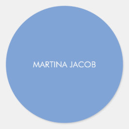 Adesivo Elegante Simples Chique Azul Minimalista Nome