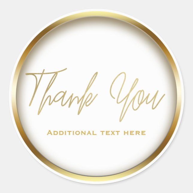 Adesivo Elegante Simples Glam Favor Chic Dourado e Branco (Frente)