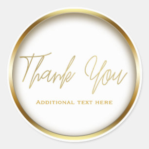 Adesivo Elegante Simples Glam Favor Chic Dourado e Branco