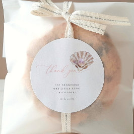 Adesivo Elegante Sob O Mar Pequeno Chá de fraldas De Pérol