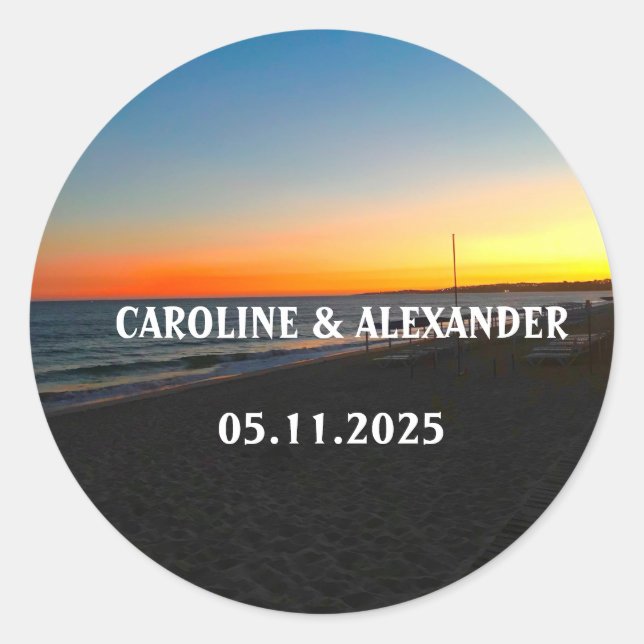 Adesivo Elegante Summer Ocean Sunset Tropical Beach Hawaii (Frente)