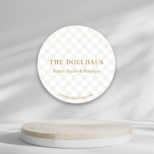 Adesivo Elegante Tan Verificado Dourado Evento de Boutique
