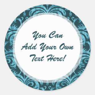 Adesivo Elegante Teal Green Gótica Grunge Damask