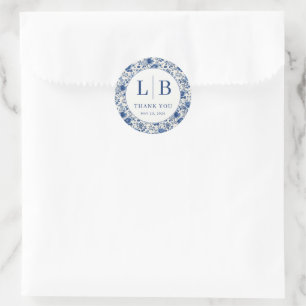 Adesivo Elegante Toile Floral Azul