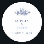 Adesivo Elegante Toile French Blue Weding Sticker<br><div class="desc">Projetado para coordenar com nossa coleção Toile French Blue Garden, este obrigado personalizável que você cola apresenta um floral francês estilo country em azul-mochila. Para personalização mais avançada deste design, por exemplo, alteração do layout, da fonte ou do tamanho do texto, clique no botão "PERSONALIZAR" acima. Por favor, entre em...</div>