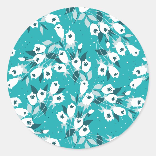 Adesivo Elegante Tulip Flower Pattern Botanical Art Design (Frente)