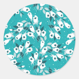 Adesivo Elegante Tulip Flower Pattern Botanical Art Design