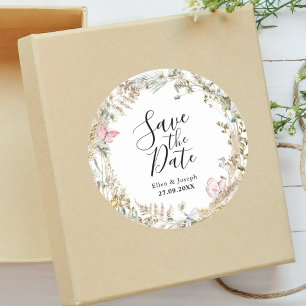 Adesivo Elegante Vegetação Aquarela Casamento Salve A Data