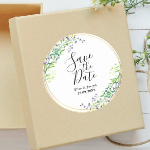 Adesivo Elegante Vegetação Botânica Casamento Salve A Data