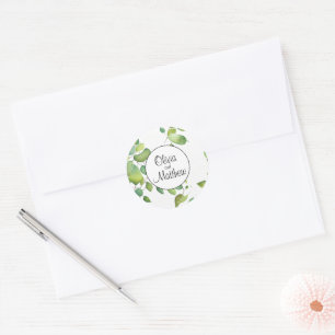 Adesivo Elegante verde botânico em aquarela