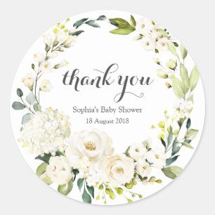 Adesivo Elegante Verde Botânico Floral Obrigado Sticker