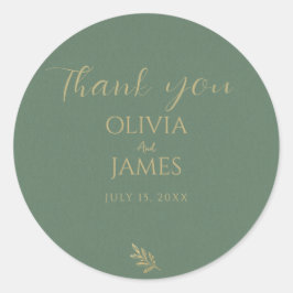 Adesivo Elegante Verde e Dourado Minimalista Obrigado Casa