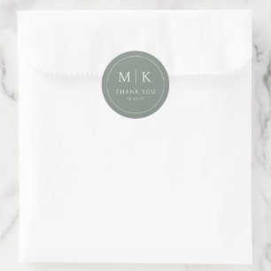 Adesivo Elegante Verde Minimalista Obrigado