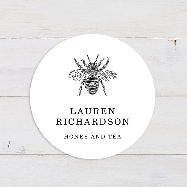 Adesivo Elegante Vintage Bee (A vintage bee sticker)