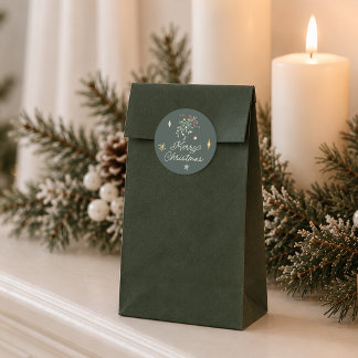 Adesivo Elegante Visgo Botânico Feliz Natal