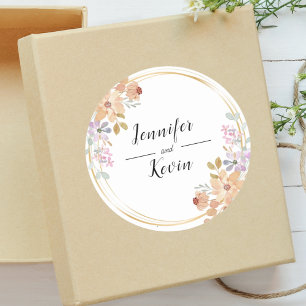 Adesivo Elegante Watercolor, a favor do casamento foliar G