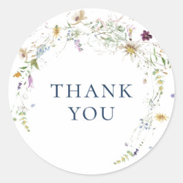 Adesivo Elegante Watercolor Wildflower Obrigado Sticker
