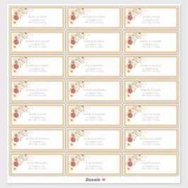 Adesivo Elegante Yellow Wildflower Watercolor Endereço de