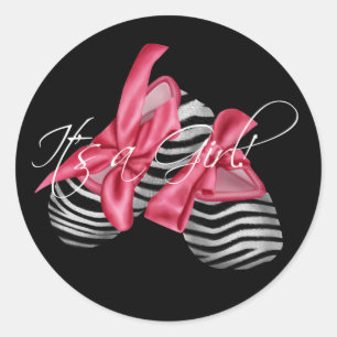 Adesivo Elegante Zebra Rosa É uma Menina
