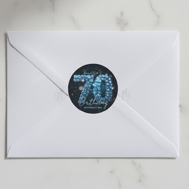 Adesivo Elegantes Diamantes Azul Teal Glamurosos 70º Anive (Criador carregado)