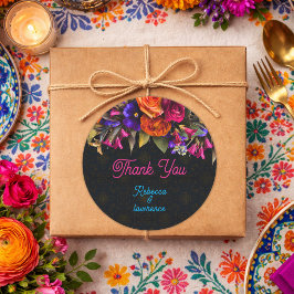 Adesivo Elegantes flores mexicanas agradecimento de casame