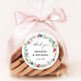 Adesivo Elegantes Flores Silvestres Casamento Obrigado