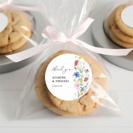 Adesivo Elegantes Flores Silvestres Casamento Obrigado