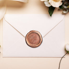 Adesivo Elegantes iniciais de casamento em cobre vintage