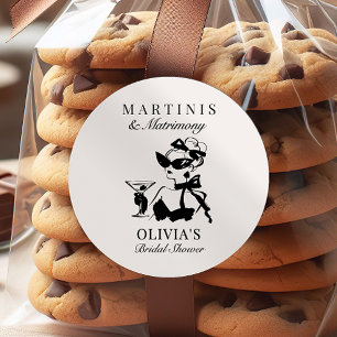 Adesivo Elegantes Martinis & Matrimônio Favor para Chá de 