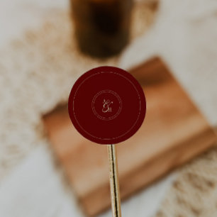 Adesivo Elegantes Monogramas de Casamento em Vermelho Vinh