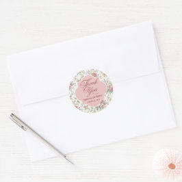 Adesivo Elegantes Rosas Pastel Shabby Chic Agradecimento d