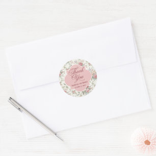 Adesivo Elegantes Rosas Pastel Shabby Chic Agradecimento d