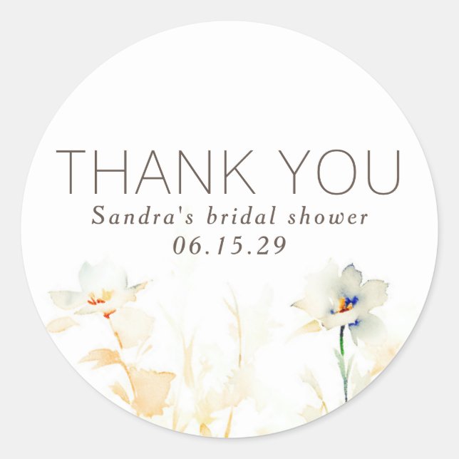 Adesivo Elegantes Tons Terrosos de Outono Flores Obrigado (Frente)