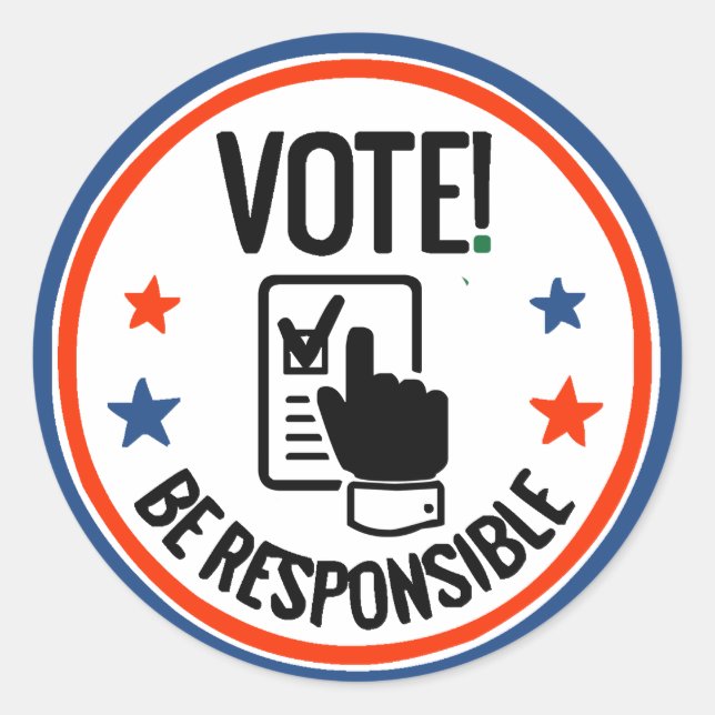 Adesivo Eleição Americana Votação no Registro de Eleições  (Frente)