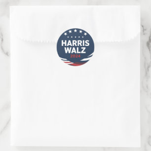 Adesivo Eleição de Botão Retro para Democratas Harris Walt
