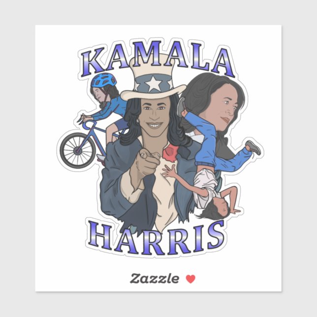Adesivo Eleição de Estilo de Rap Bootleg Kamala Harris (Folha)