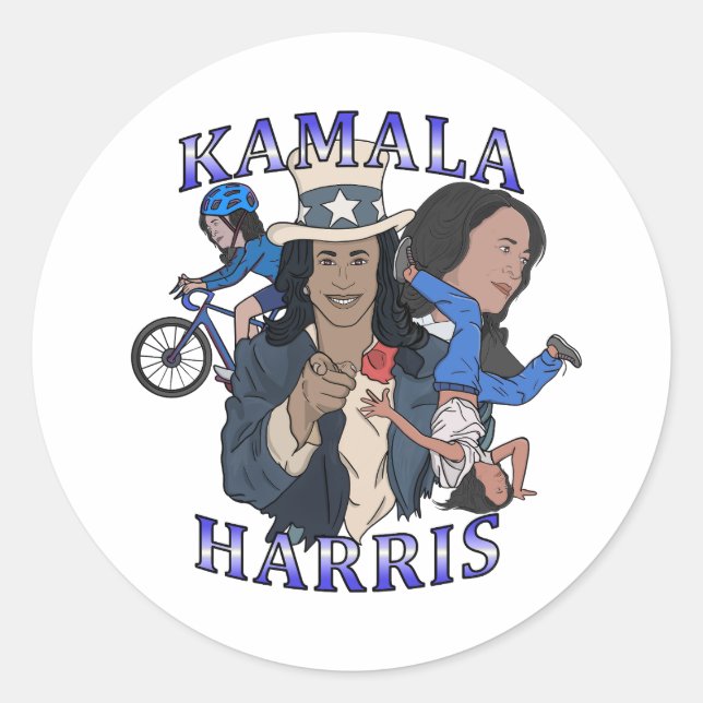 Adesivo Eleição de Estilo de Rap Bootleg Kamala Harris (Frente)