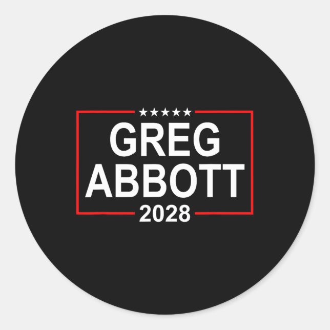 Adesivo Eleição Presidencial Greg Abbott 2028 4 de Julho R (Frente)