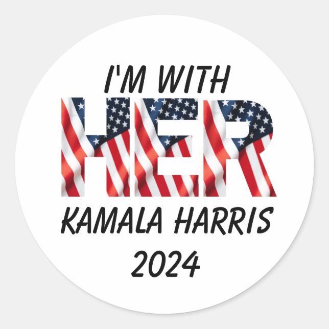 Adesivo Eleições 2024 em Kamala Harris nos EUA (Frente)