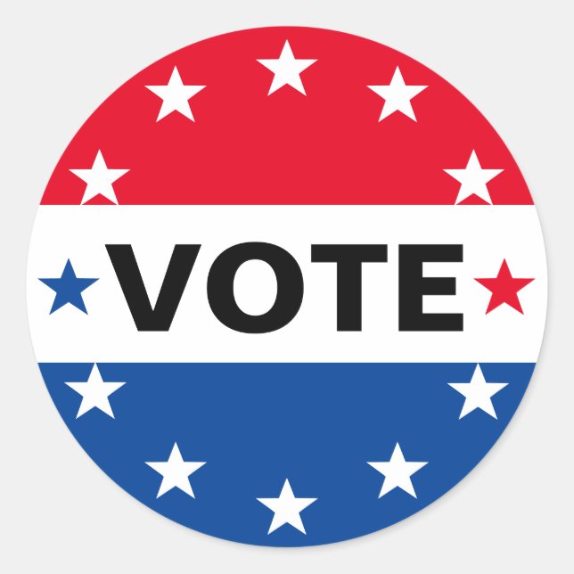 Adesivo Eleições América Política Vermelho Branco Azul (Frente)