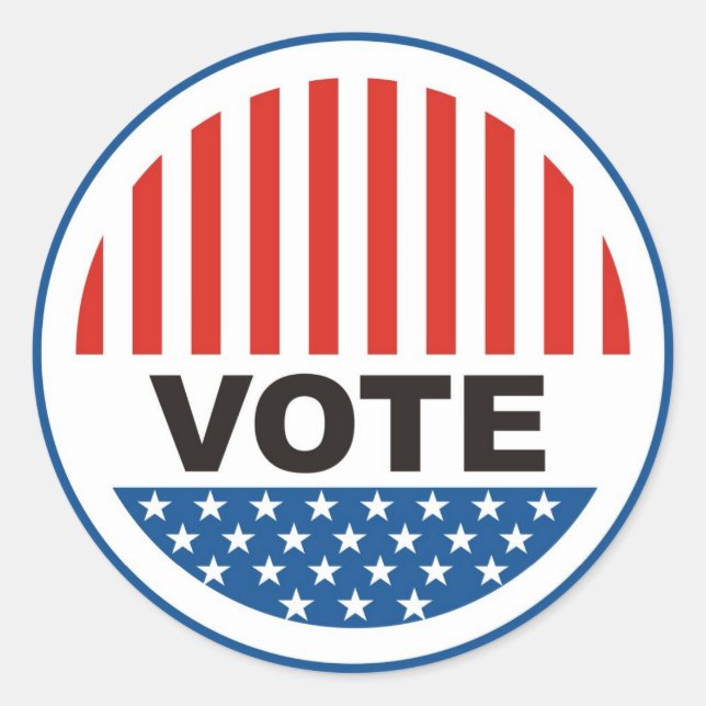 Adesivo eleições presidenciais nos eua votam política crac (Frente)