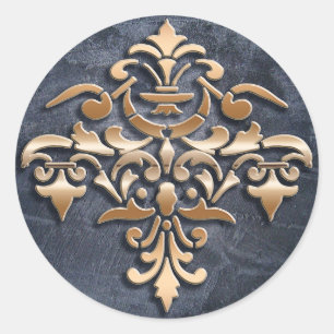 Adesivo Elemento barroco do estilo no fundo do grunge